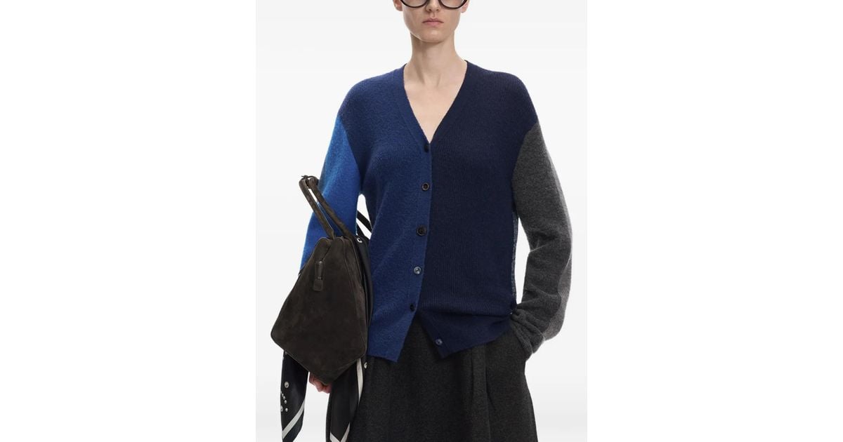 JNBY Patchwork V-Neck Cardigan in Blue | Lyst