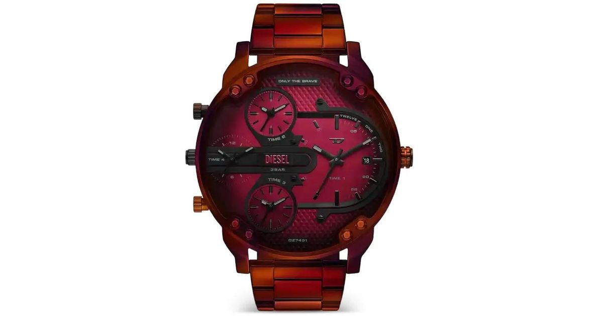 Reloj Maroon Dial de 57 mm DIESEL de hombre de color Rojo | Lyst