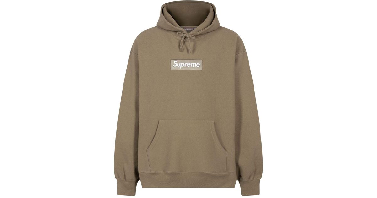 Supreme Box Logo Cotton Hoodie in Green Lyst Australia