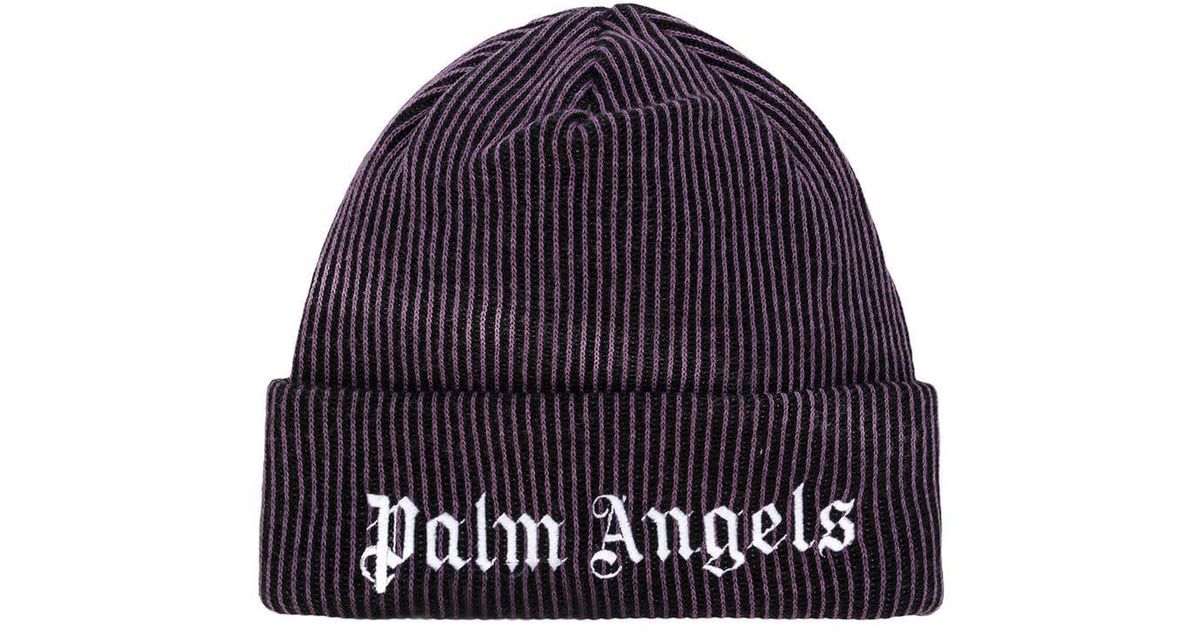 Palm Angels Logo Embroidered Beanie in 