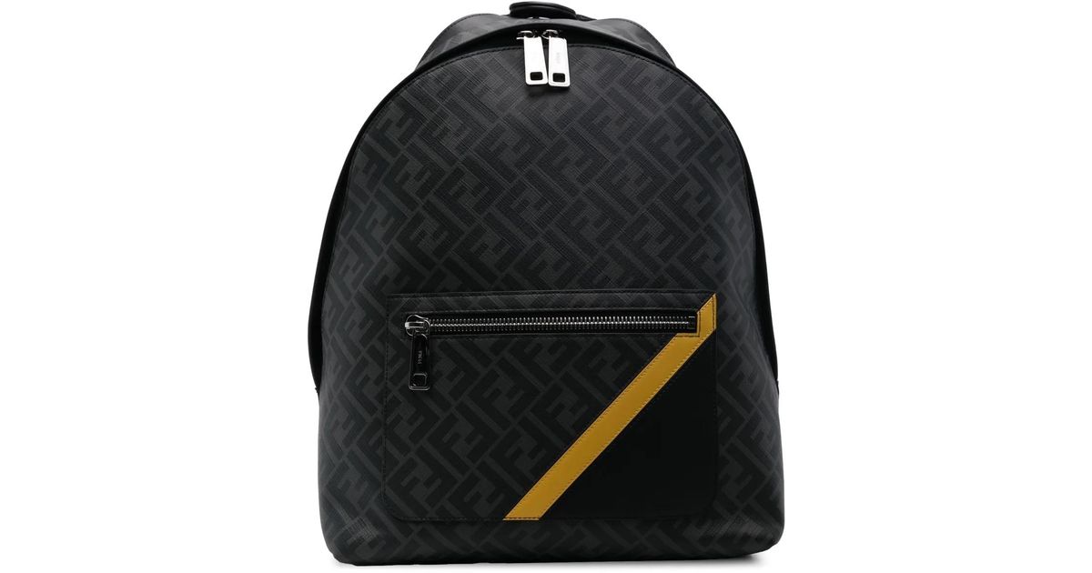 Fendi Medium Diagonal Chiodo Backpack in Black for Men | Lyst