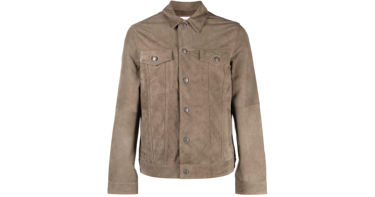 Zadig & Voltaire Button-fastening Suede Jacket in Brown for Men | Lyst