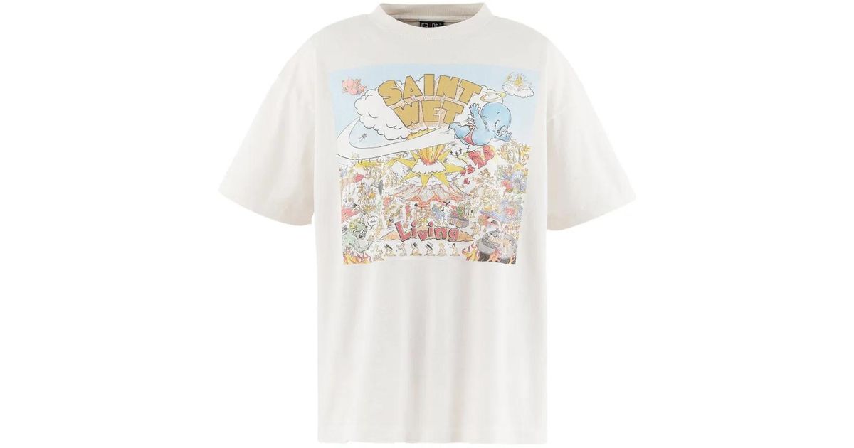 SAINT Mxxxxxx Saint Wet Short Sleeve T-Shirt in White for Men | Lyst