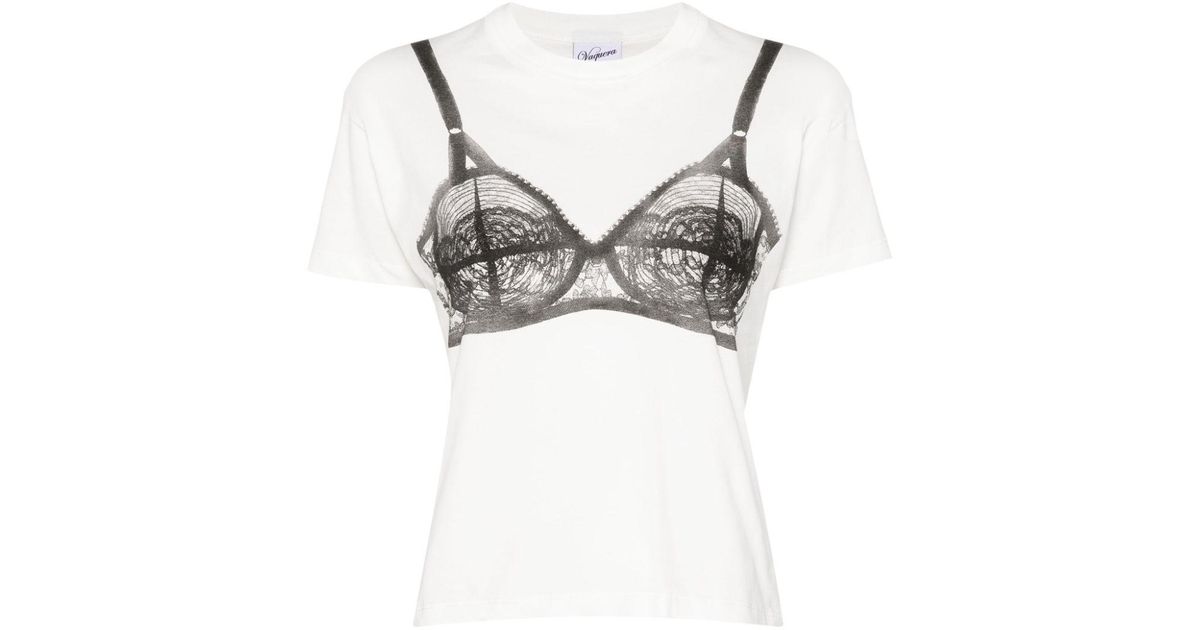 VAQUERA T-shirt Bra Print in Gray | Lyst