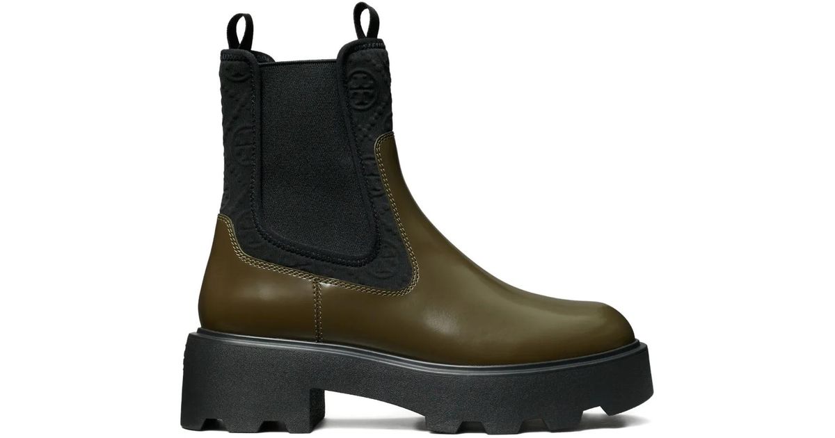 Botas chelsea con monograma T y tacón de 65 mm de Tory Burch de