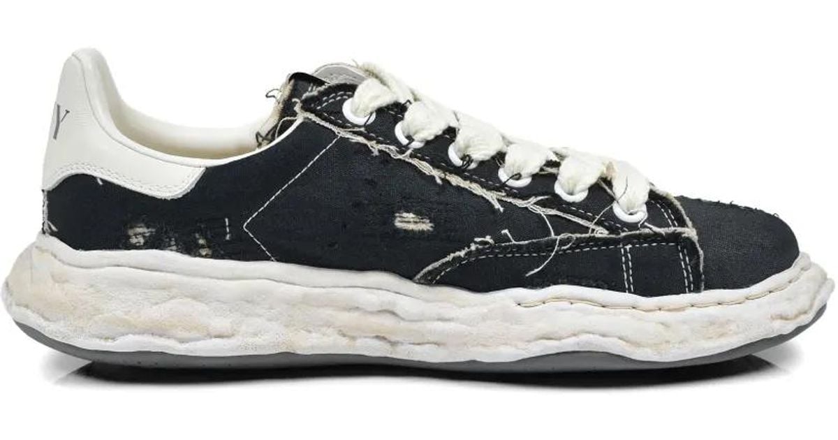 Maison Mihara Yasuhiro Charles Og Sole Ripped-Canvas Sneakers in White ...