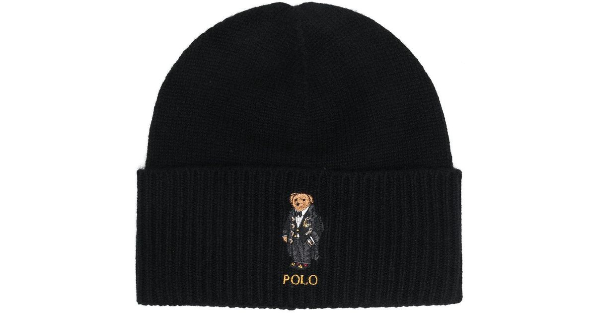 Polo Ralph Lauren Holiday Bear Wool Beanie in Black for Men - Lyst