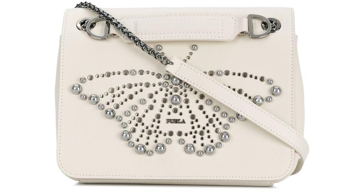 Bolso de hombro con aplique de mariposa Furla de Cuero de color Blanco |  Lyst
