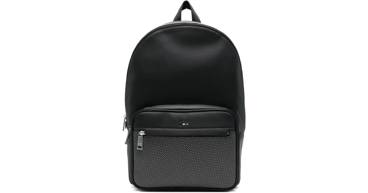 BOSS Logo-Detail Backpack in Black for Men | Lyst
