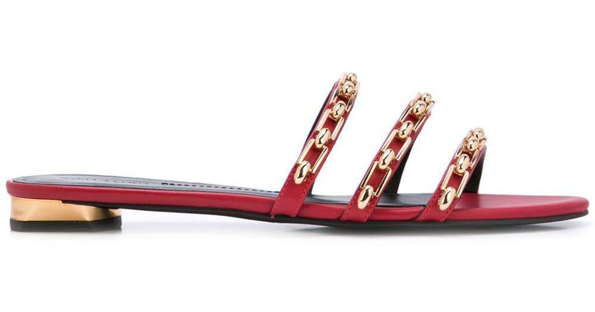 Stella Luna Leather Chain Slippers in 