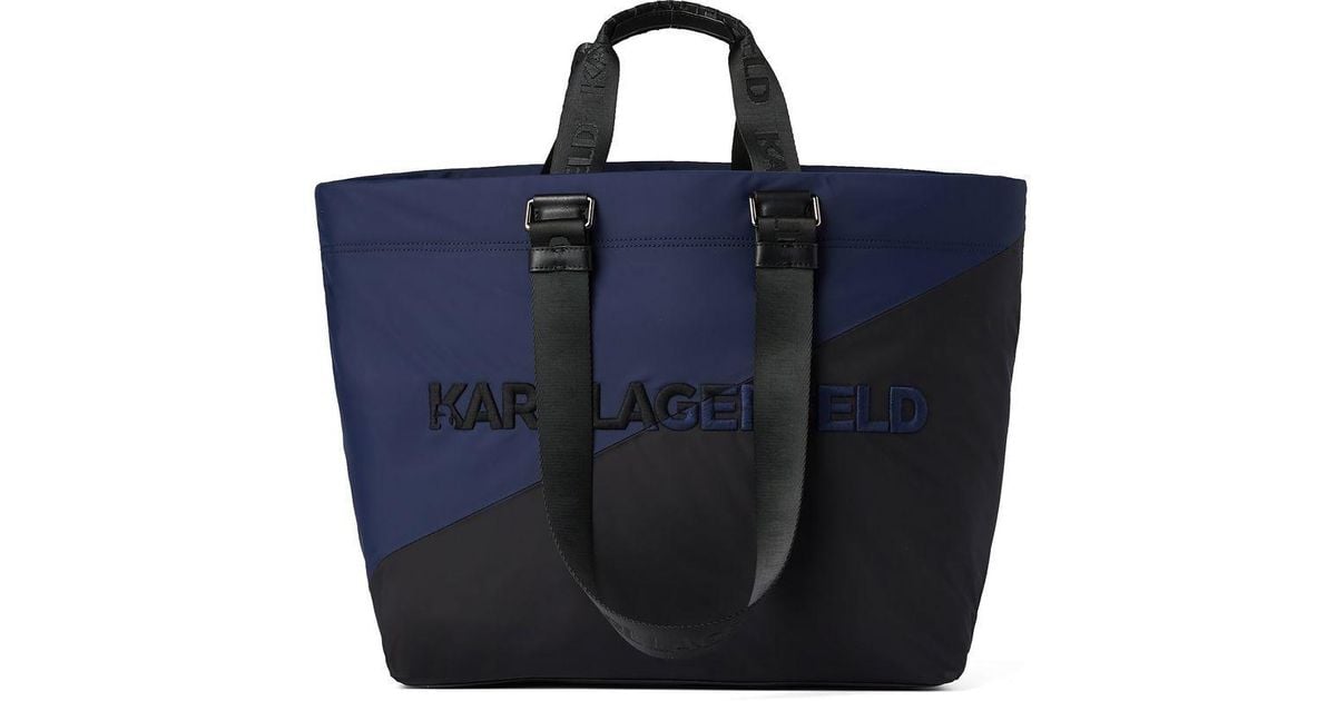 Sac fourre-tout à logo imprimé Synthétique Karl Lagerfeld pour homme en coloris Noir Homme Sacs Cabas et sacs de week-end 