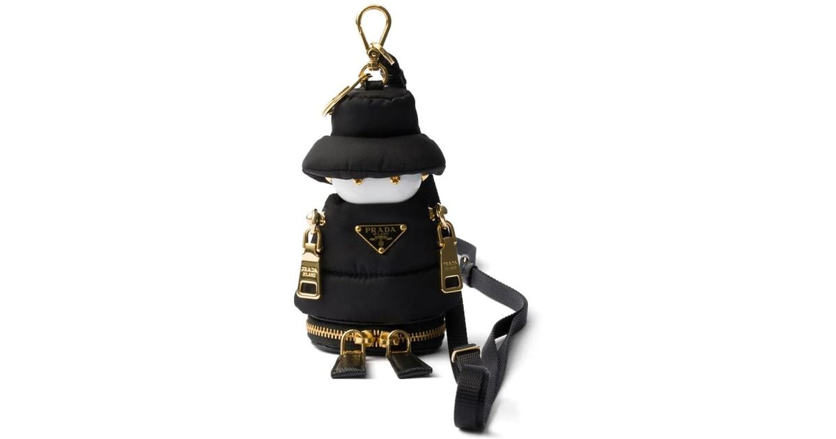 Prada Soft Robot Bag Charm in Black | Lyst