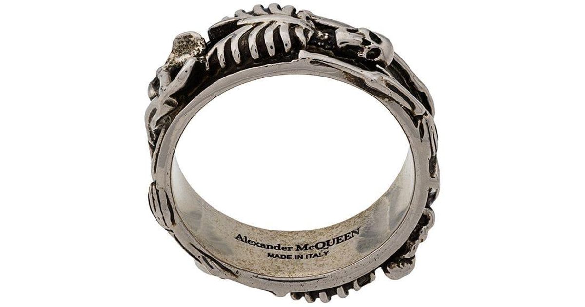 Alexander McQueen Dancing Skeleton Ring in Silver (Metallic) for Men - Lyst