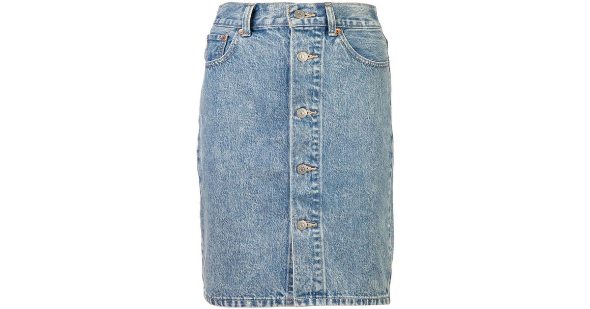 levis button mom skirt