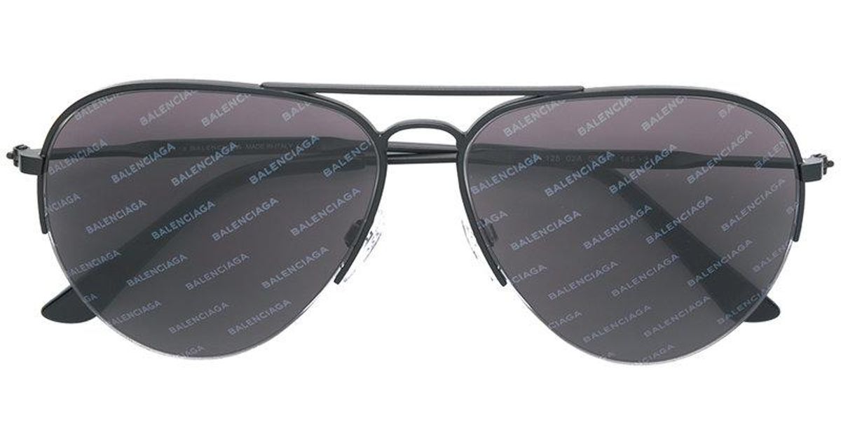 balenciaga logo aviator sunglasses