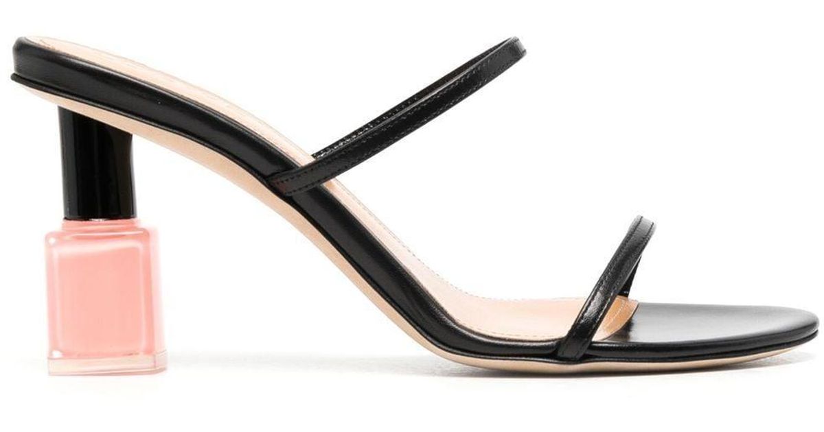 Loewe Leather 85mm Nail Polish Sandals in Black Lyst UK