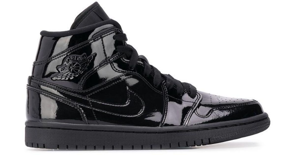 jordan 1 mid black leather