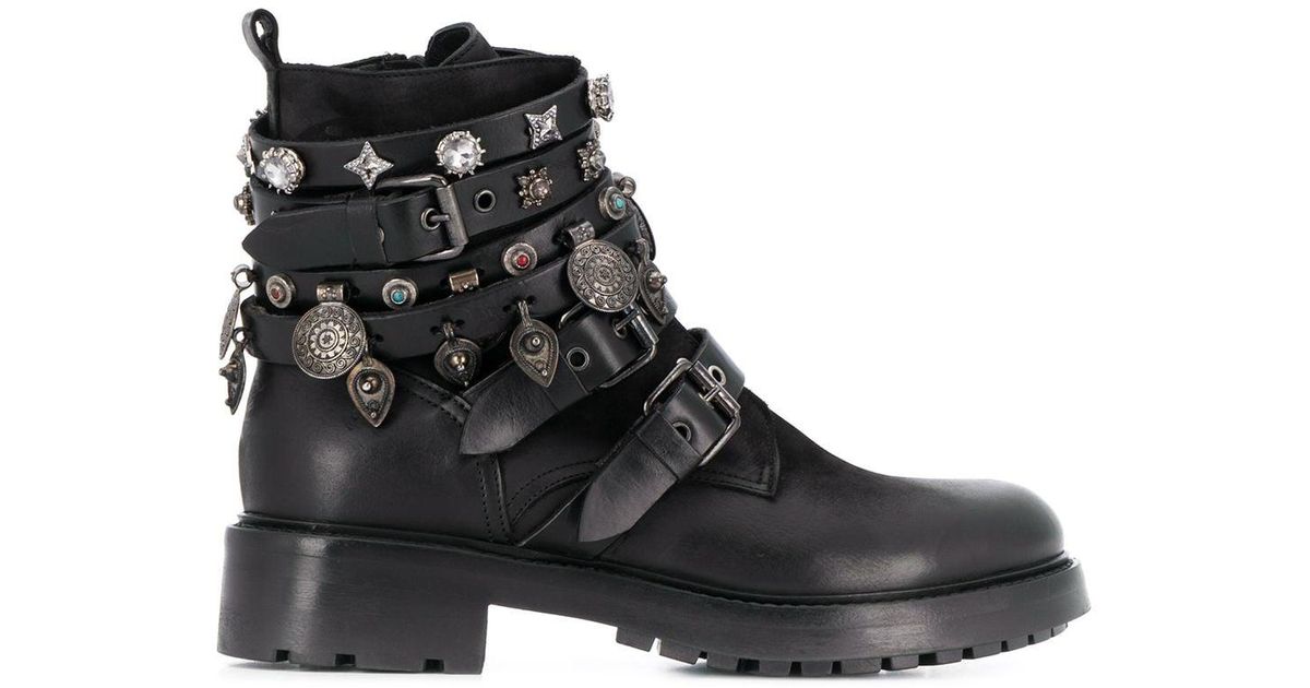 Strategia Leather A4167 Biker Boots in 