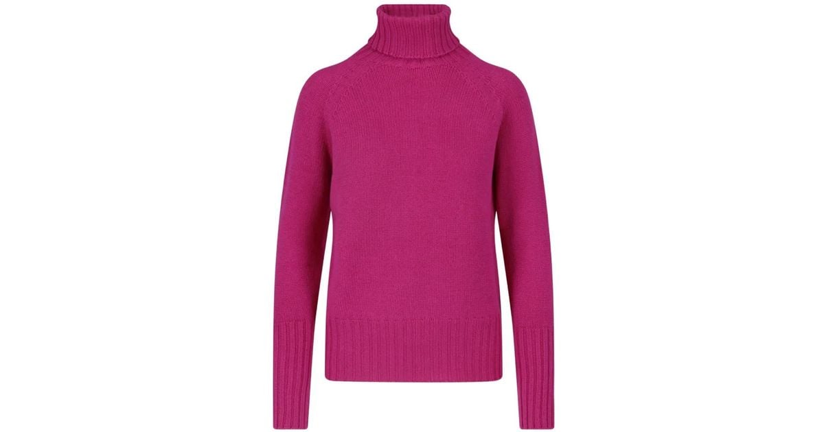 Drumohr Roll-Neck Raglan-Sleeve Sweater in Pink | Lyst
