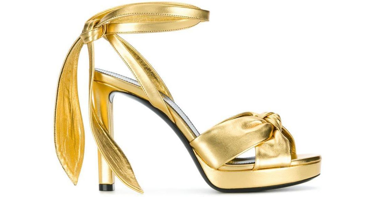 yves saint laurent gold sandals
