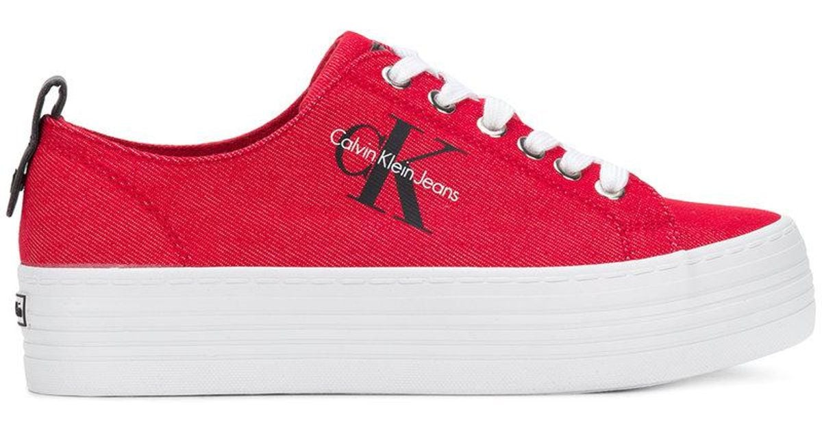 red calvin klein shoes