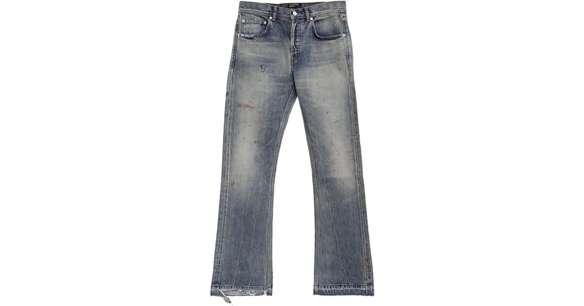 Enfants Riches Deprimes Elvis Texas Flare Distressed Jeans in Blue 