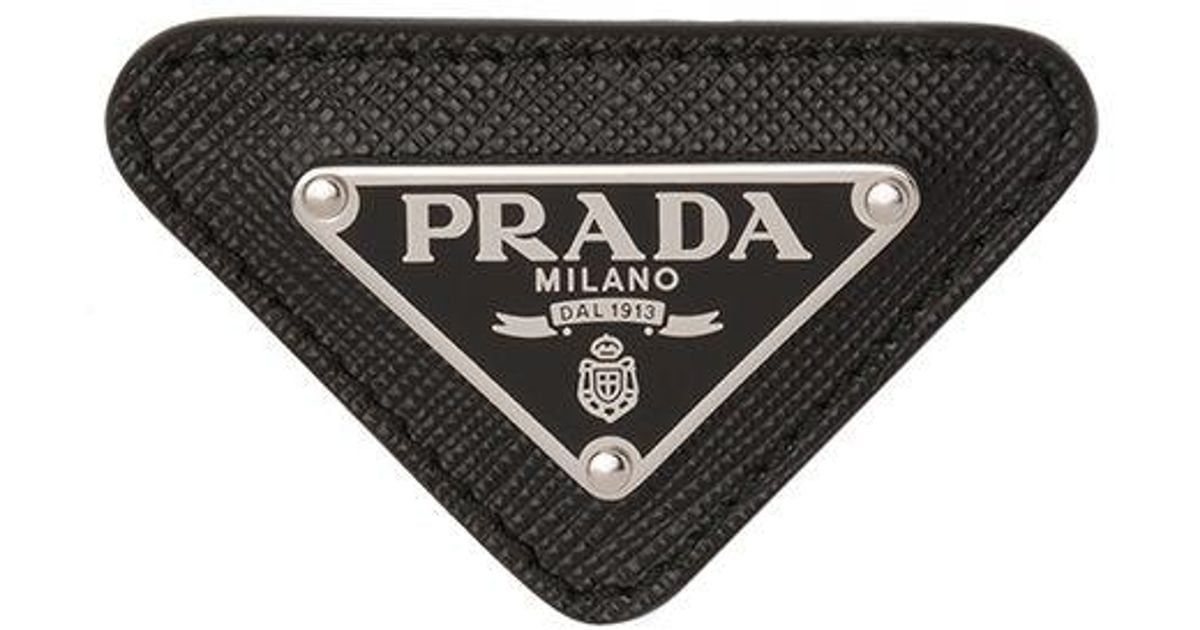 Prada Enamelled Triangular Logo Pin in Black for Men | Lyst Australia