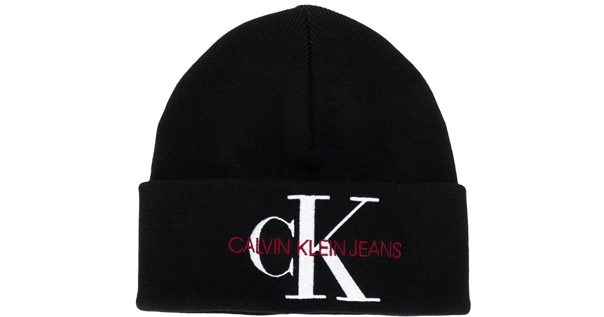 calvin klein black beanie