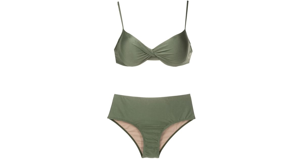 Lygia & Nanny Veronica Twisted Bikini Set in Green | Lyst UK