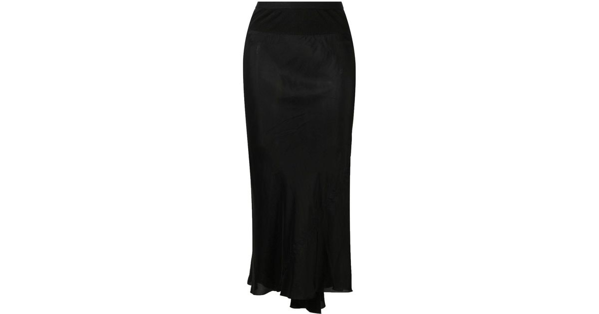 Rick Owens Pleat-detail High-waisted Skirt in Black | Lyst