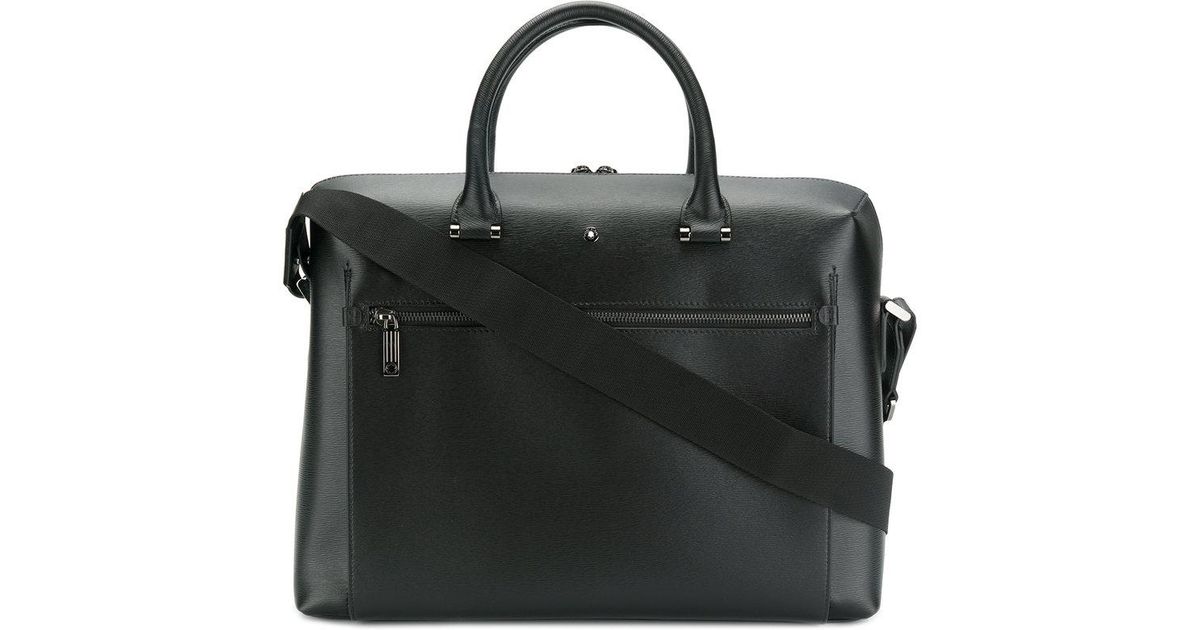 Montblanc Leather Laptop Bag in Black for Men Lyst