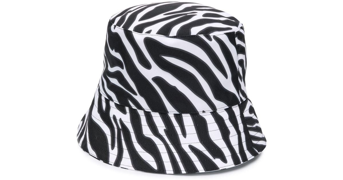 Manokhi Cotton Zebra Print Bucket Hat in White Lyst