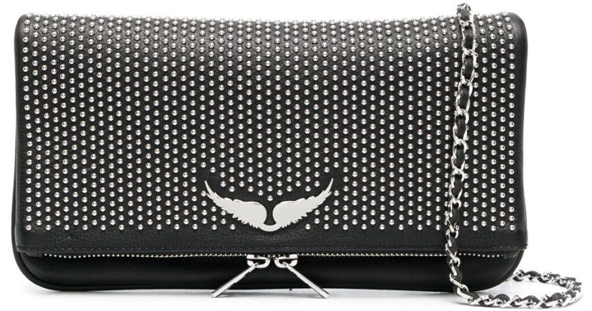 Zadig & Voltaire Rock Studembellished Crossbody Bag in Gray Lyst