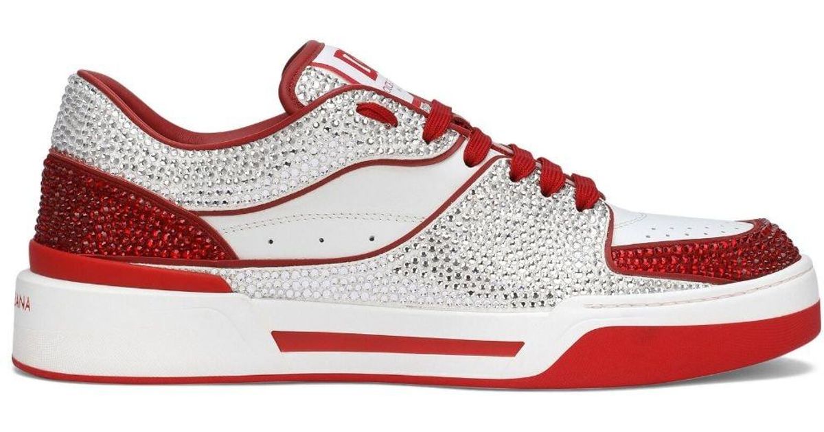 Red rhinestone sneakers 2025