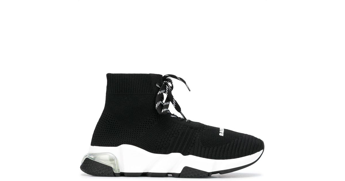 Balenciaga Speed Sock Lace-up Sneakers in Black - Save 14% - Lyst