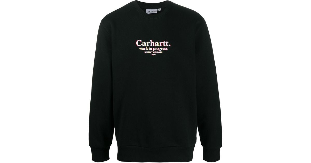 Carhartt WIP Cotton Commission Embroidered Sweatshirt in Black for Men - Lyst