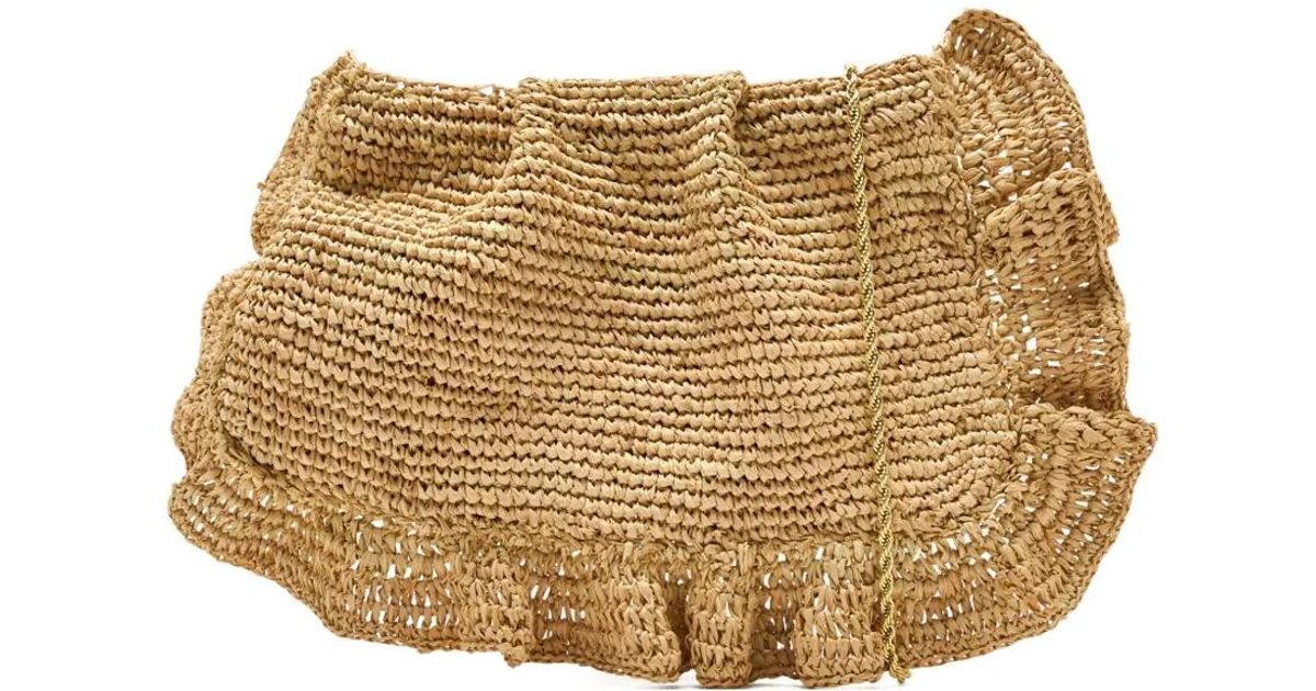 thumbnail image 2 of Cyrus Raffia Woven Tote With Ruffle By Loeffler Randall Online 2 of 12