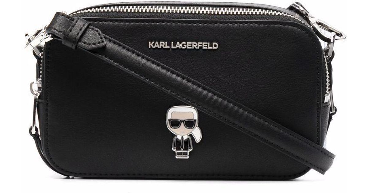 Karl Lagerfeld K/ikonik Leather Camera Bag in Black Lyst