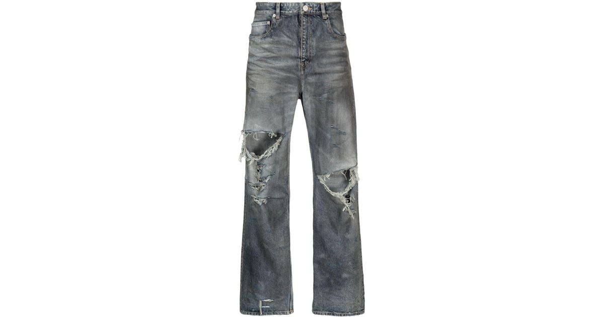 Balenciaga Ripped Loose-fit Jeans in Blue for Men | Lyst Balenciaga Ripped Loose-fit Jeans in Blue for Men | Lyst