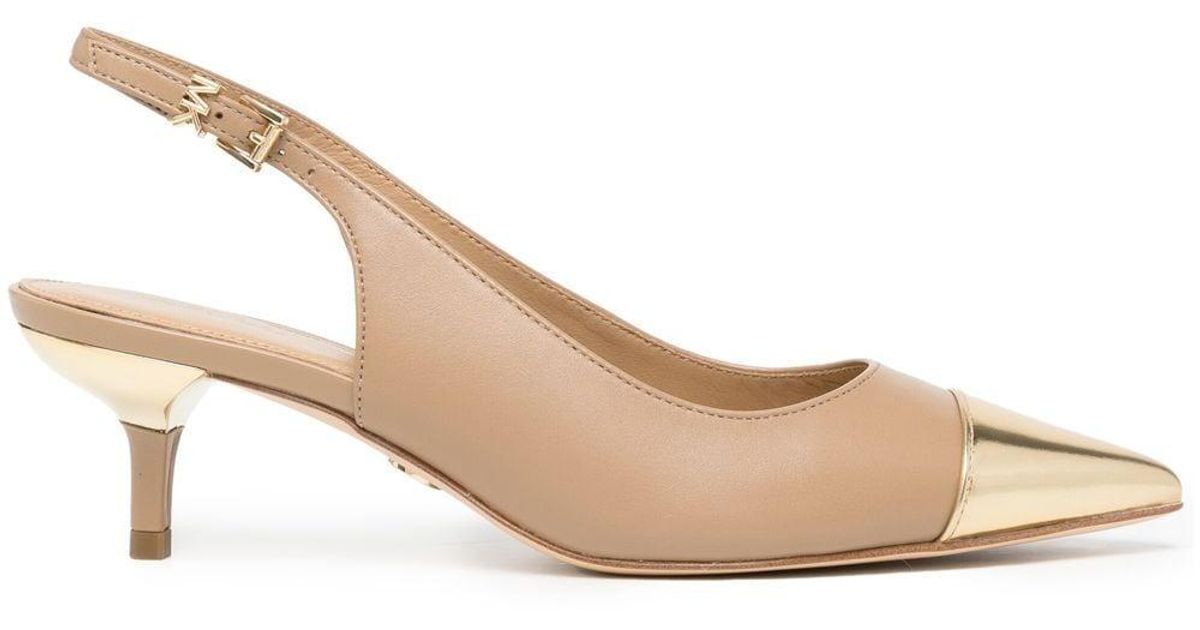 Michael Kors Leather Kadence 60mm Slingback Pumps in Brown | Lyst UK