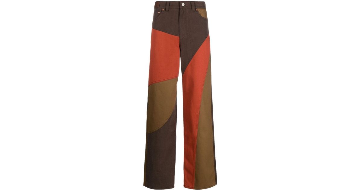 ANDERSSON BELL Denim Panelled Wide-leg Jeans in Brown for Men | Lyst Canada