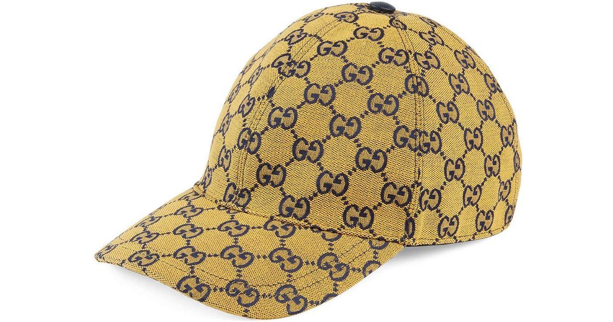 Gucci GG Supreme Baseball Cap in Yellow 