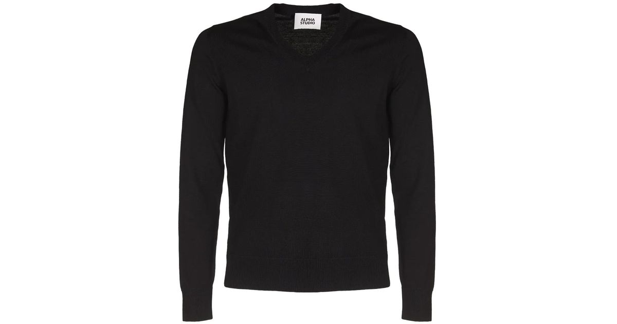 ALPHA-STUDIO - Man - Blue - Knit Sweater main image 0