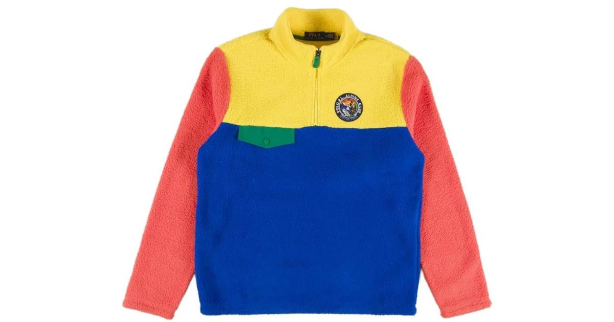 Ralph Block Polo Ralph Lauren Colour-Block Logo Sweatshirt in Blue for Men | Lyst