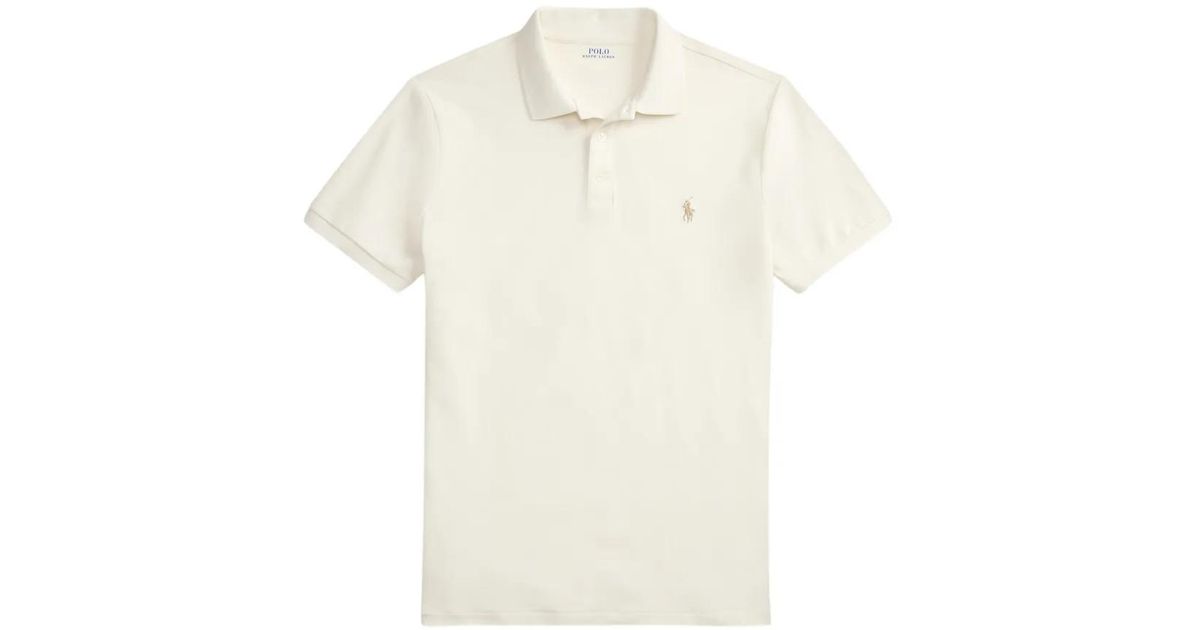 Polo Ralph Lauren Logo Embroidered Polo Shirt in White for Men | Lyst UK