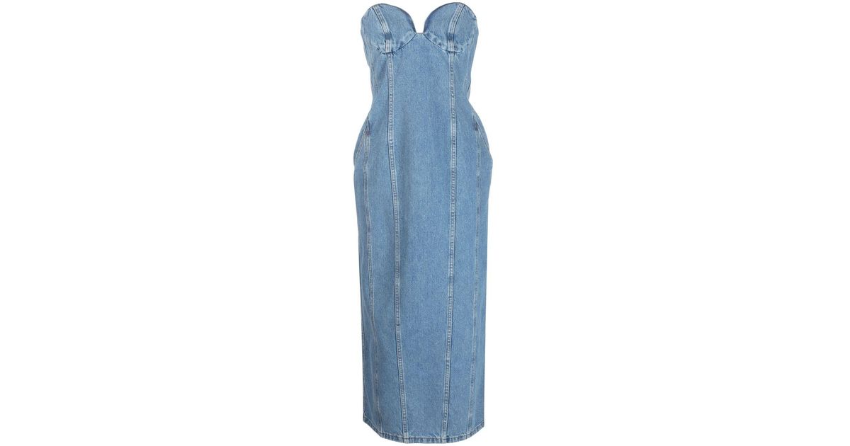 Magda Butrym Denim Bustier Dress in Blue | Lyst
