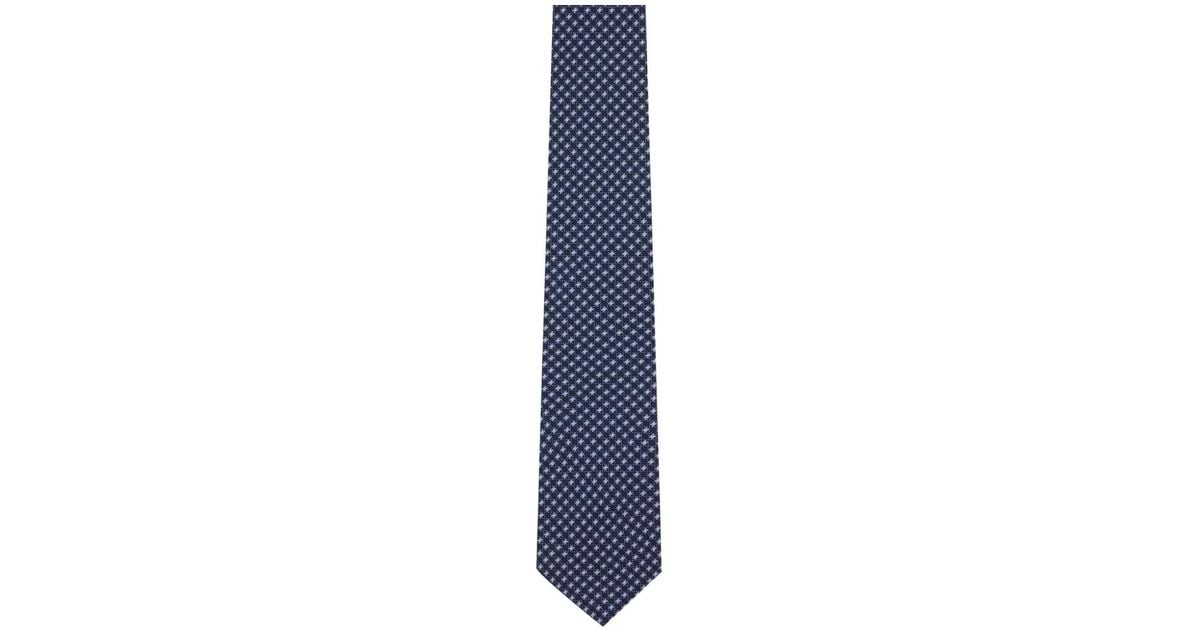 Corneliani Houndstooth-Pattern Silk Tie in Blue for Men | Lyst
