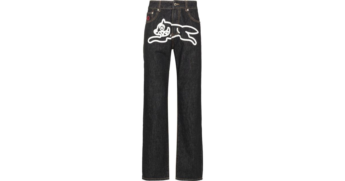ICECREAM Running Dog Straight Leg Jeans in Black for Men Lyst