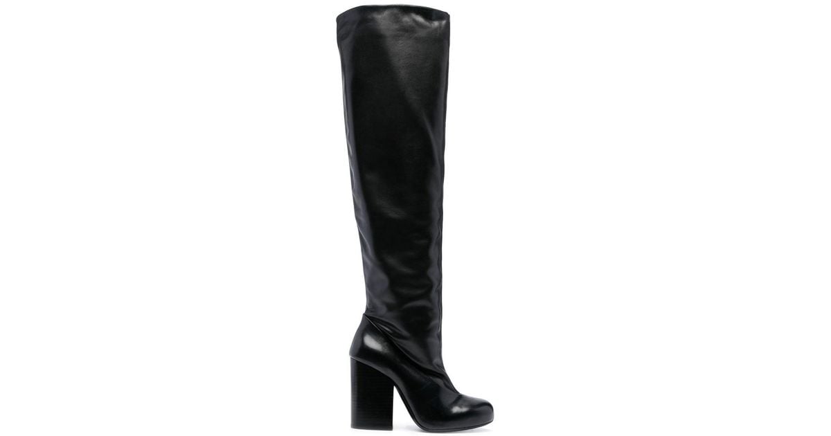 Lemaire 100 Knee-high Leather Boots in Black | Lyst UK