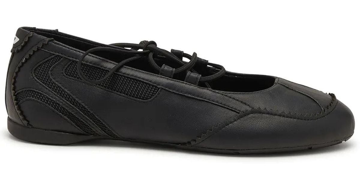 DIESEL Lace-Up Ballet Flats in Black | Lyst display picture 1